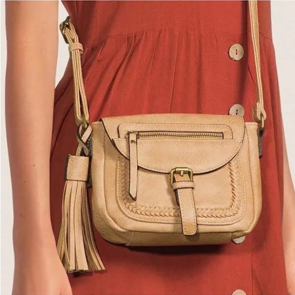 Ampere Creations Vegan Leather Crossbody Sand NWT